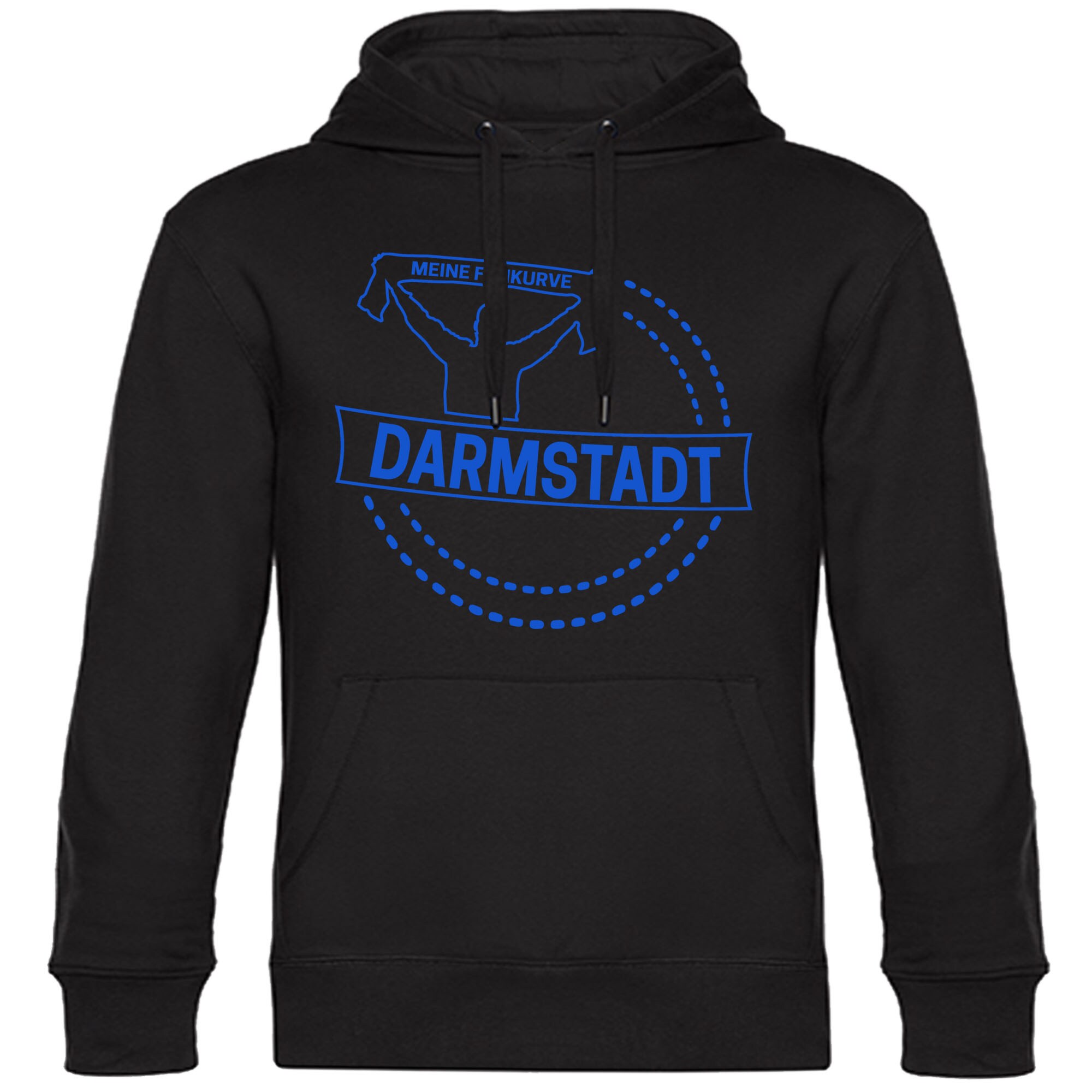 multifanshop® Kapuzen Sweatshirt - Darmstadt - Meine Fankurve - Druck blau