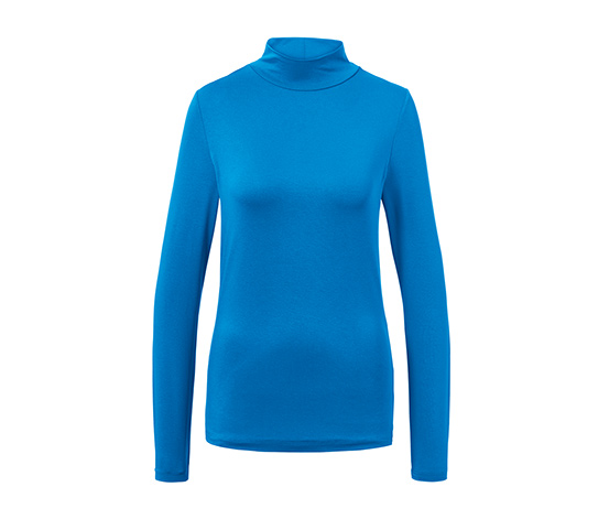 Shirt mit Stehkragen, mittelblau