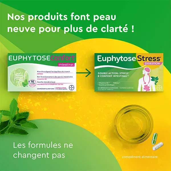 Euphytose Stress Digestion Stress et Confort Intestinal 2x14 comprimés