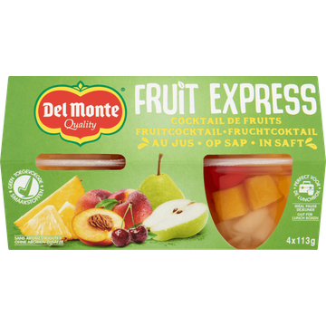 Del Monte Fruit Express Fruitcocktail op Sap 4 x 113 g