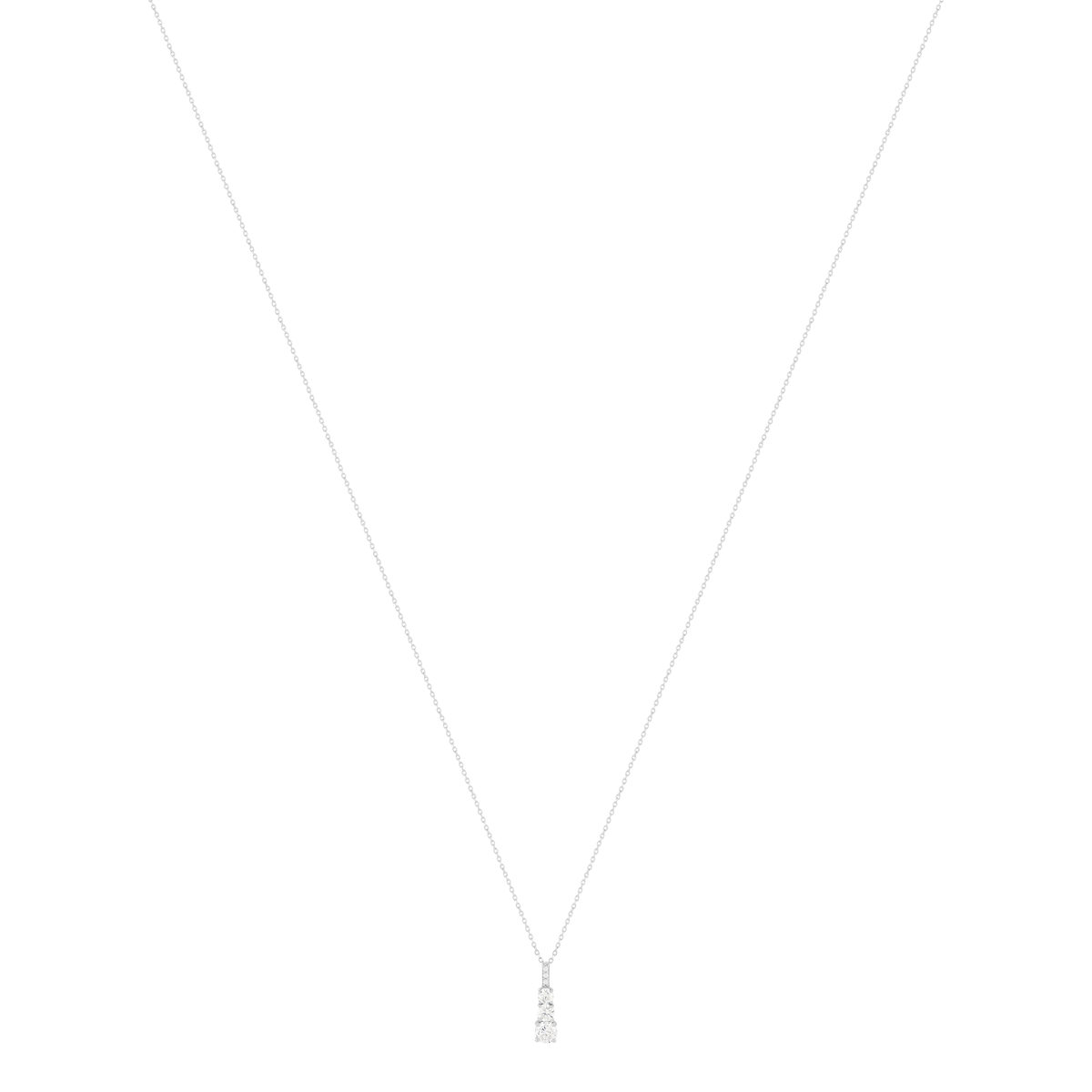 Collier or 375 blanc zirconias blancs 45 cm