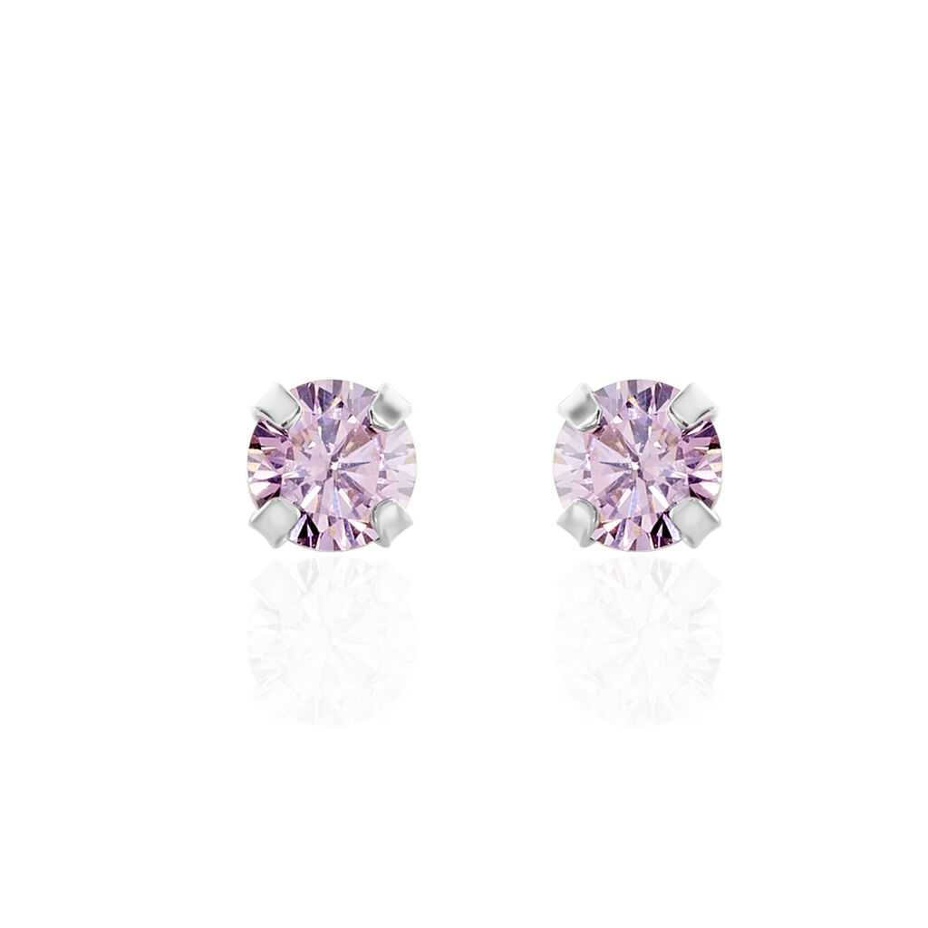Boucles D'oreilles Puces Daria Or Blanc Oxyde De Zirconium
