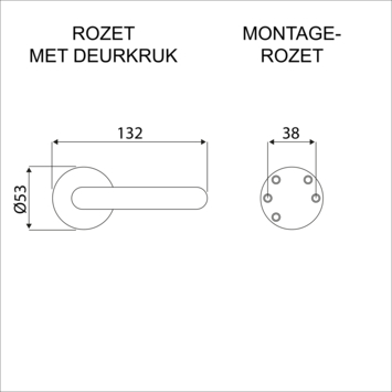 Gamma deurkruk set New York rond rozet aluminium