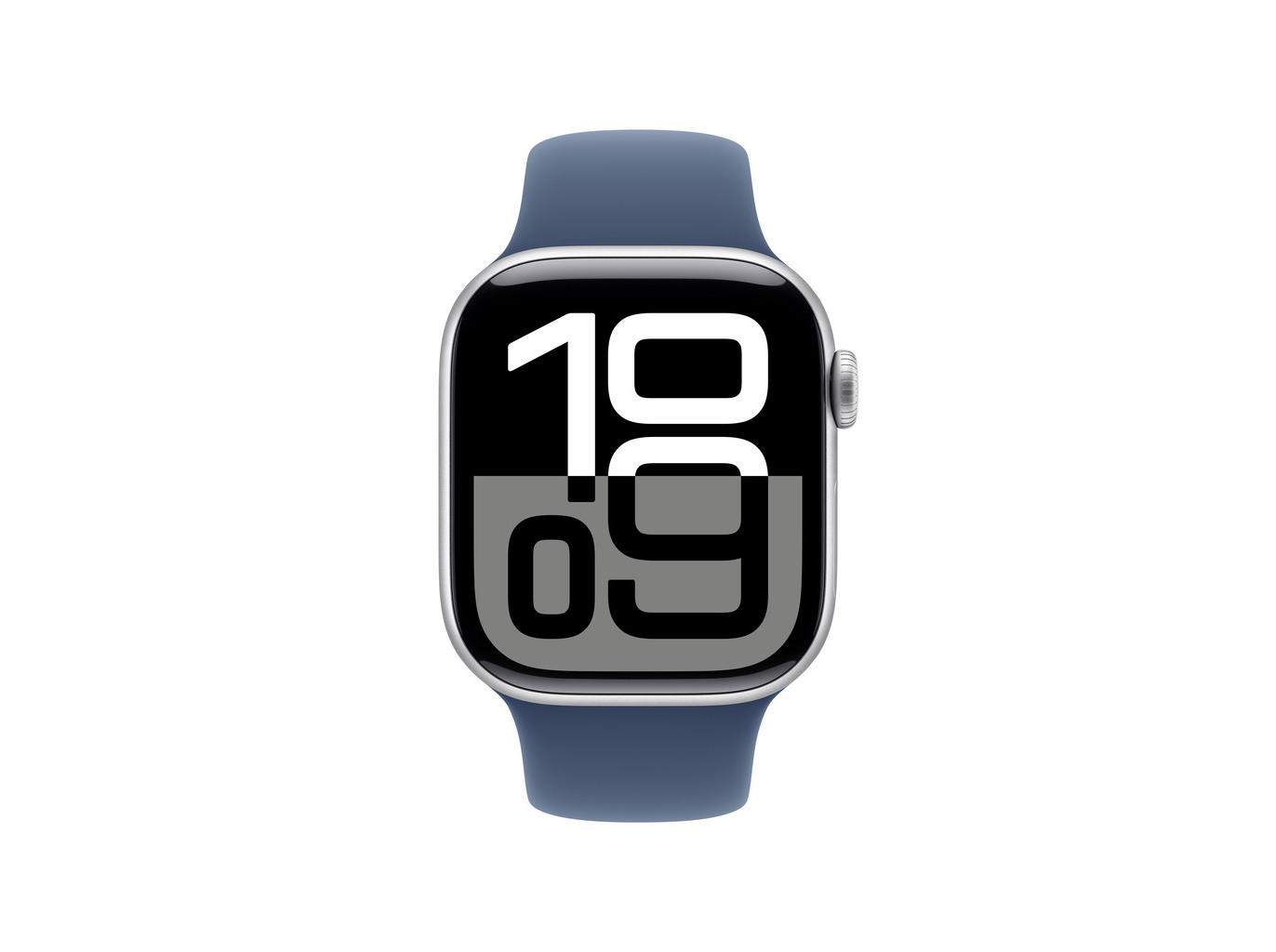 APPLE WATCH 10 GPS 42 MM ALUMÍNIO PRATEADO COM BRACELETE DESPORTIVA AZUL DENIM (TAMANHO S/M)