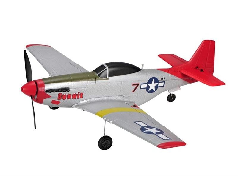TOP-RC Warbird Mini P51D 450 mm, Rot, RTF Kleines 4-Kanal RC-Flugzeug mit Gyro