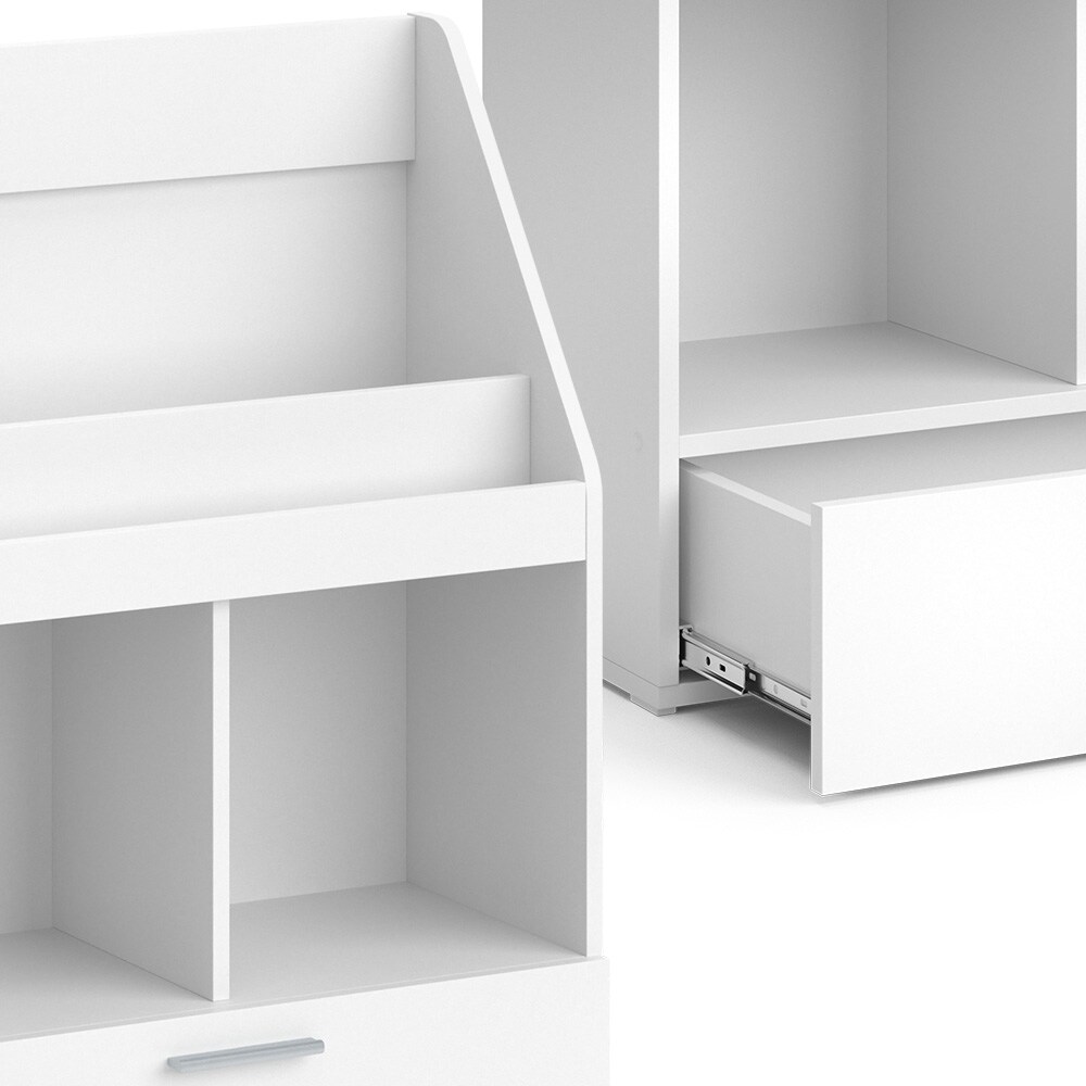 Vicco Kinderregal Bücherregal Wandregal Luigi Weiß 72x96 cm modern Kinderzimmer Regal Spielzeugregal Dekoregal Standregal Aufbewahrungsregal Würfelregal Schublade Ablage Fach freistehend