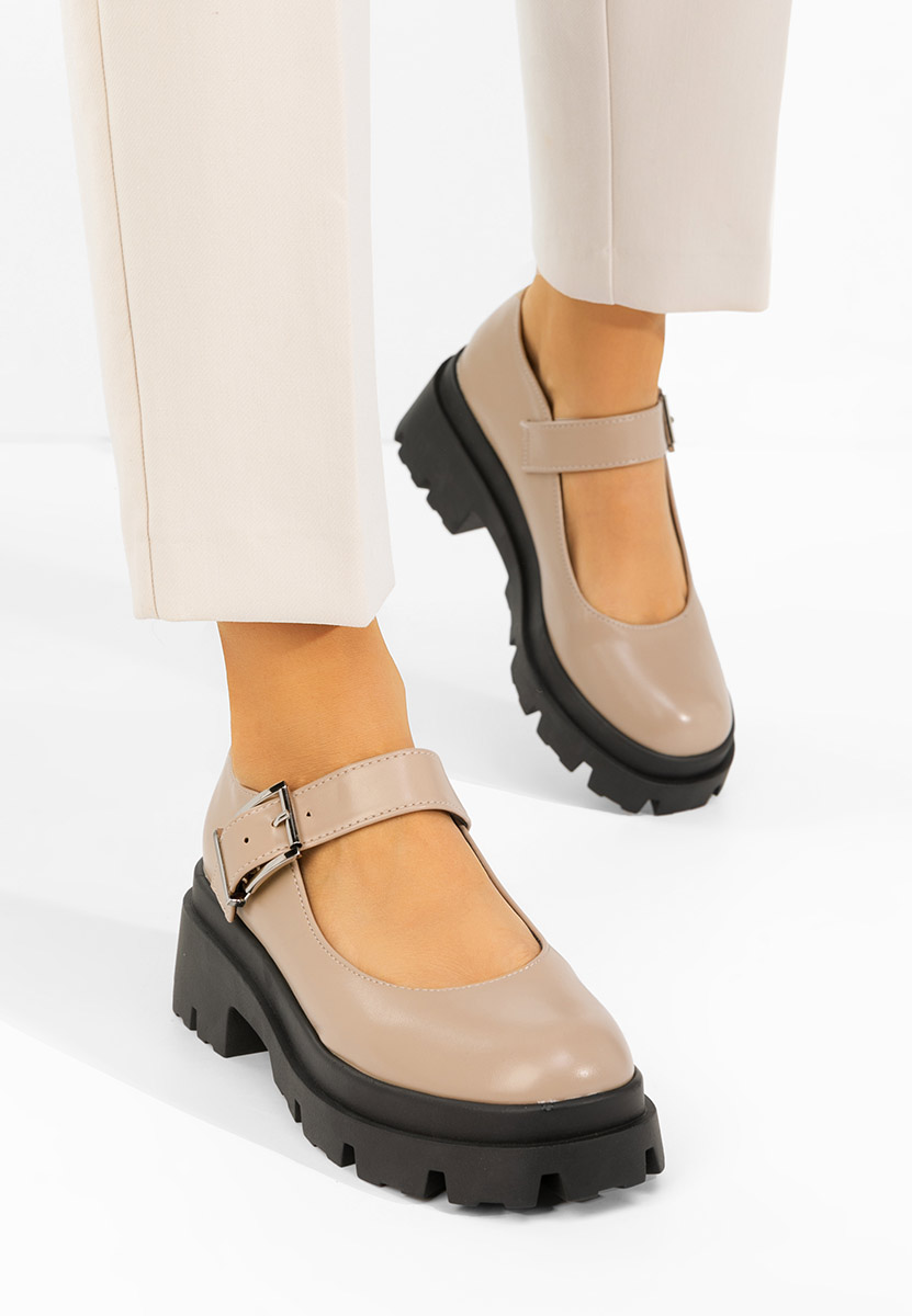 Chaussures à plateforme beige Masovia