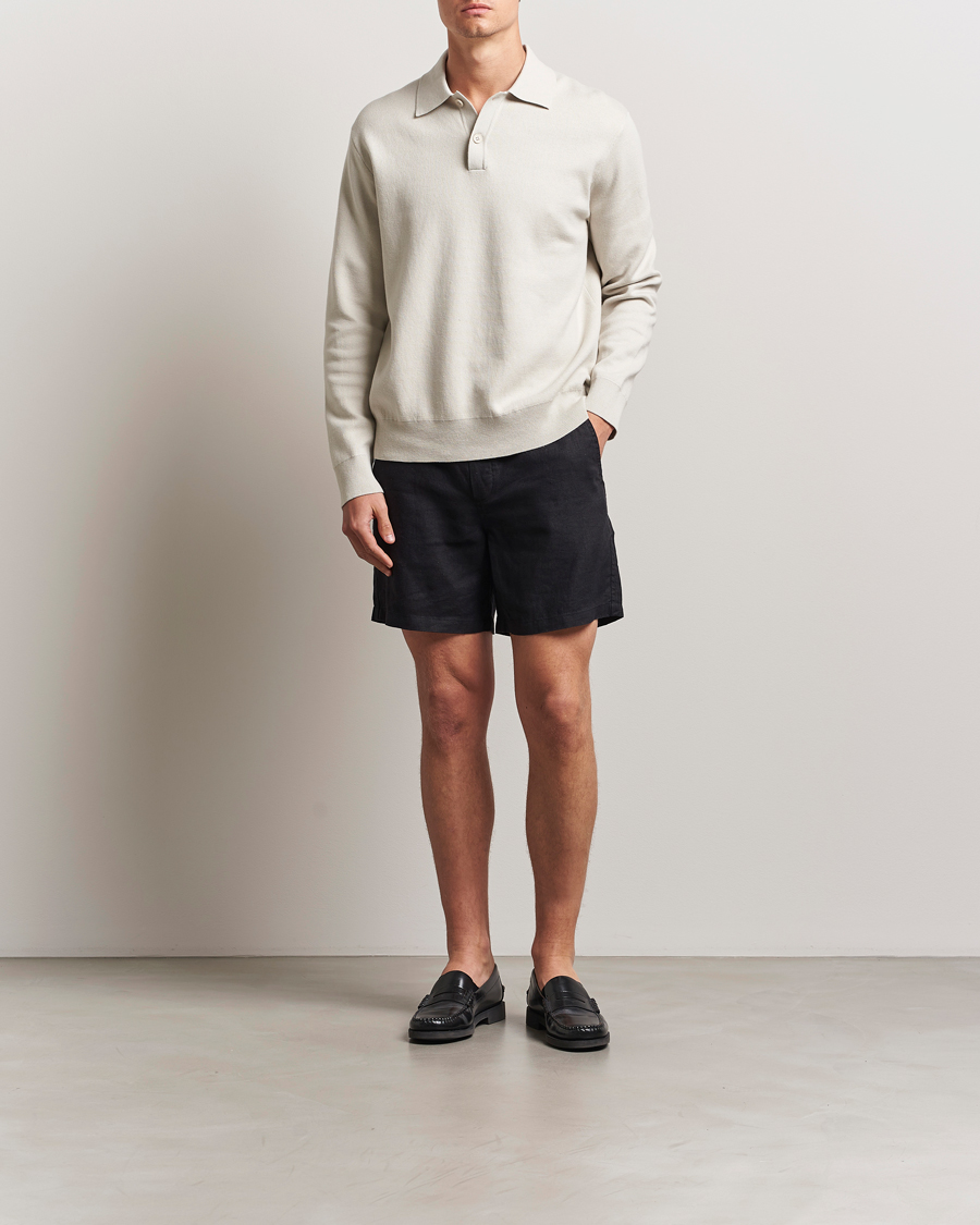 Samsøe Samsøe Jabari Linen Drawstring Shorts Black