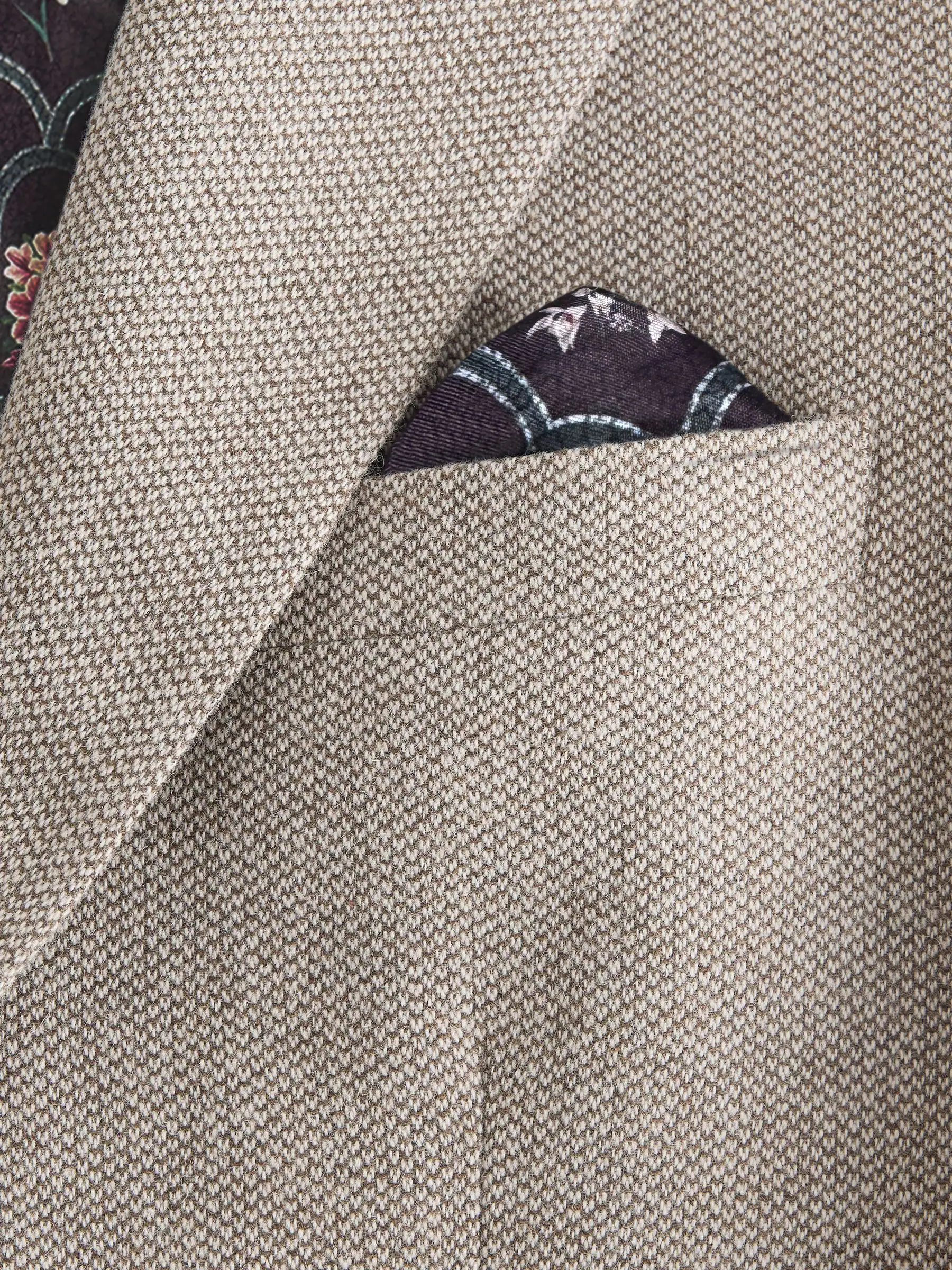 Neutraal - Slim Fit Trimmed Textured Wool Blend Suit Jacket
