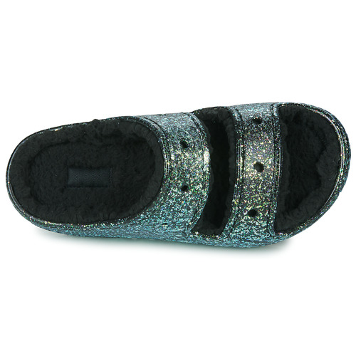 Crocs - CLASSIC COZZZY GLITTER SANDAL - Noir / Glitter