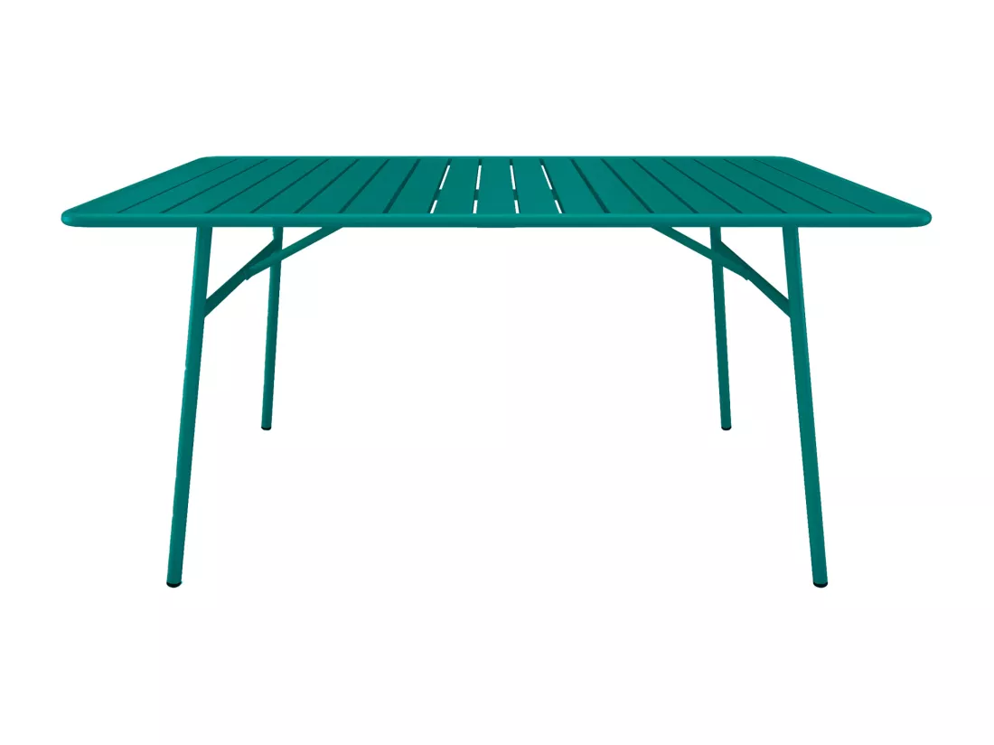 Table de jardin L.160 cm en métal - Bleu canard - MIRMANDE de MYLIA