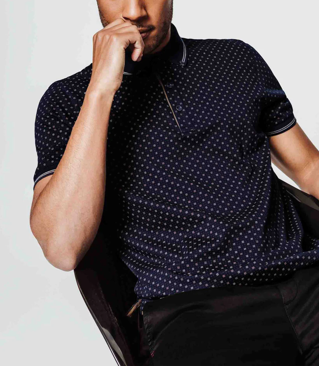 Polo imprimé marine