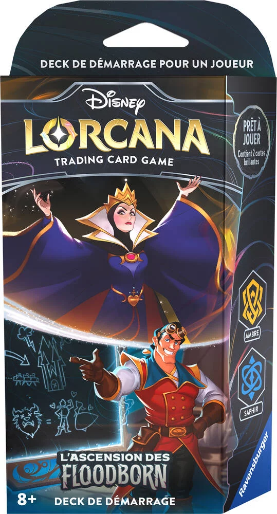 DISNEY LORCANA  - TRADING CARD GAME - L'ASCENSION DES FLOODBORN - DECK DEMARRAGE-  AMBRE-SAPHIR