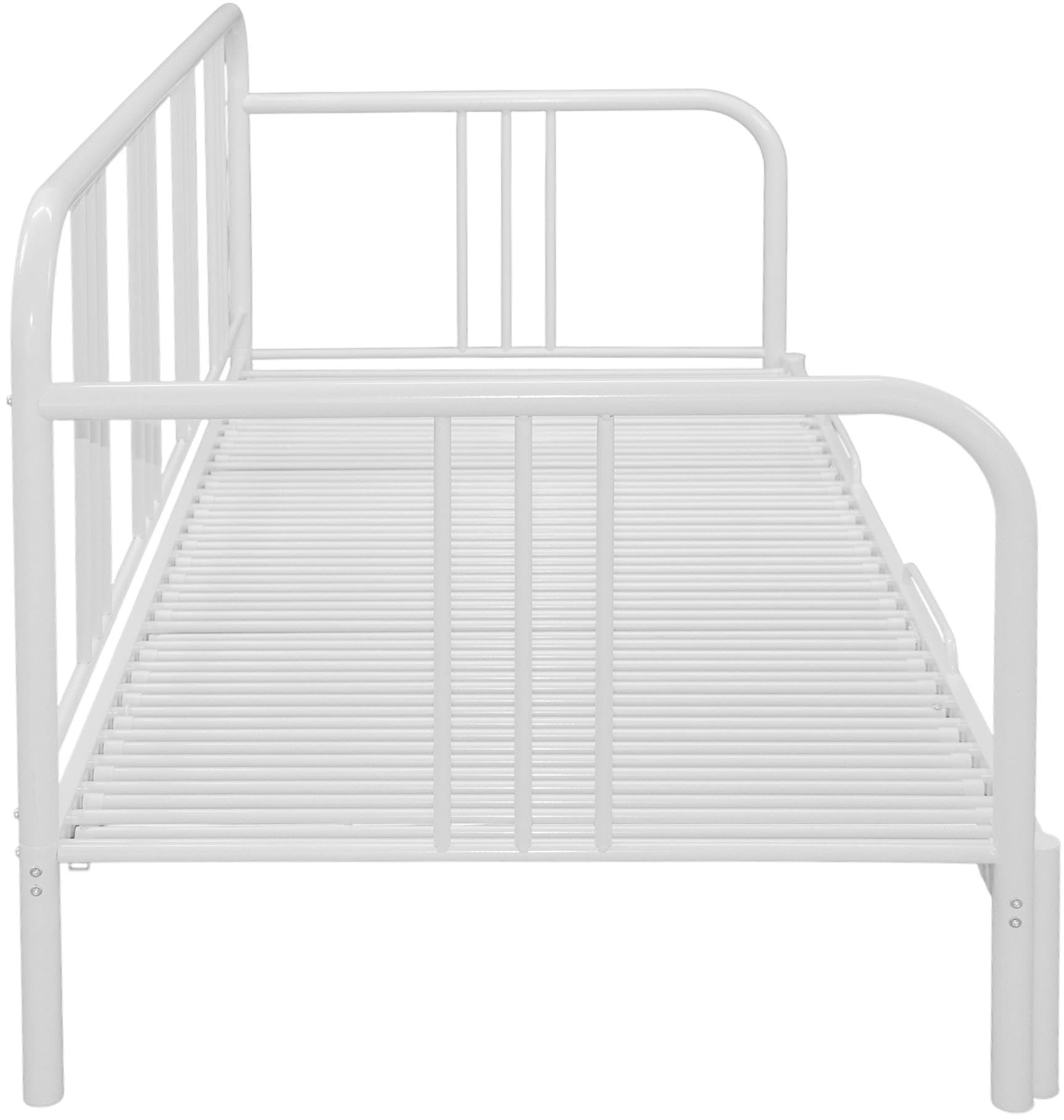 GOODproduct Metallbett »Trento Bett Bettgestell Bestseller Doppelbett Ausziehbett« Bestseller Gästebett Sofabett Schlafzimmer,  Daybett mit Ausziefunktion im Landhausdesign weiss