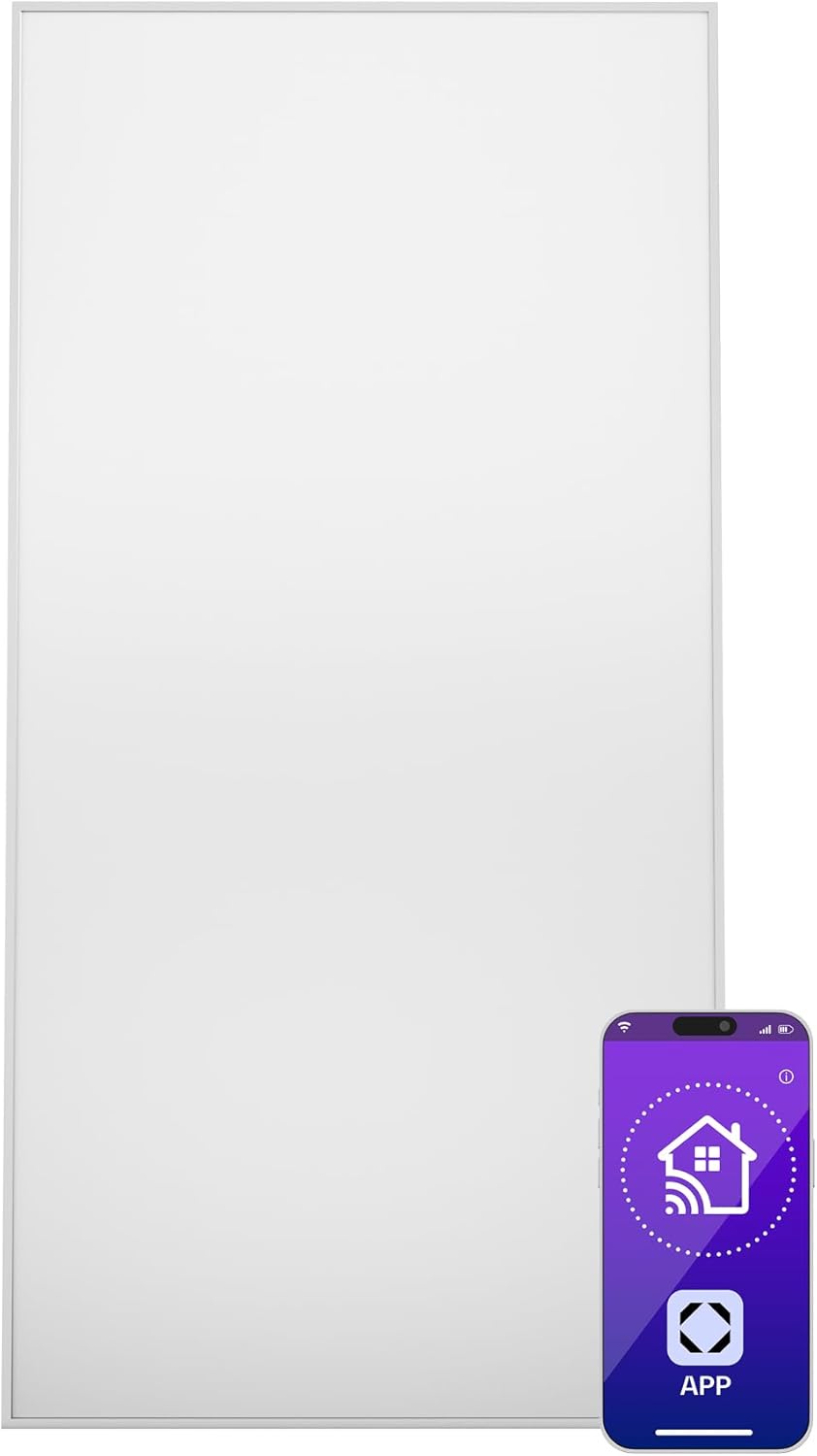 Klarstein Infrarotheizung mit Thermostat, 770W Elektroheizung, Smart Home Infrarotheizung zur Wandmontage, IR mit App-Steuerung & Erkennung Offener Fenster, Effizienter Feuchtraum Heizkörper CO2-Frei