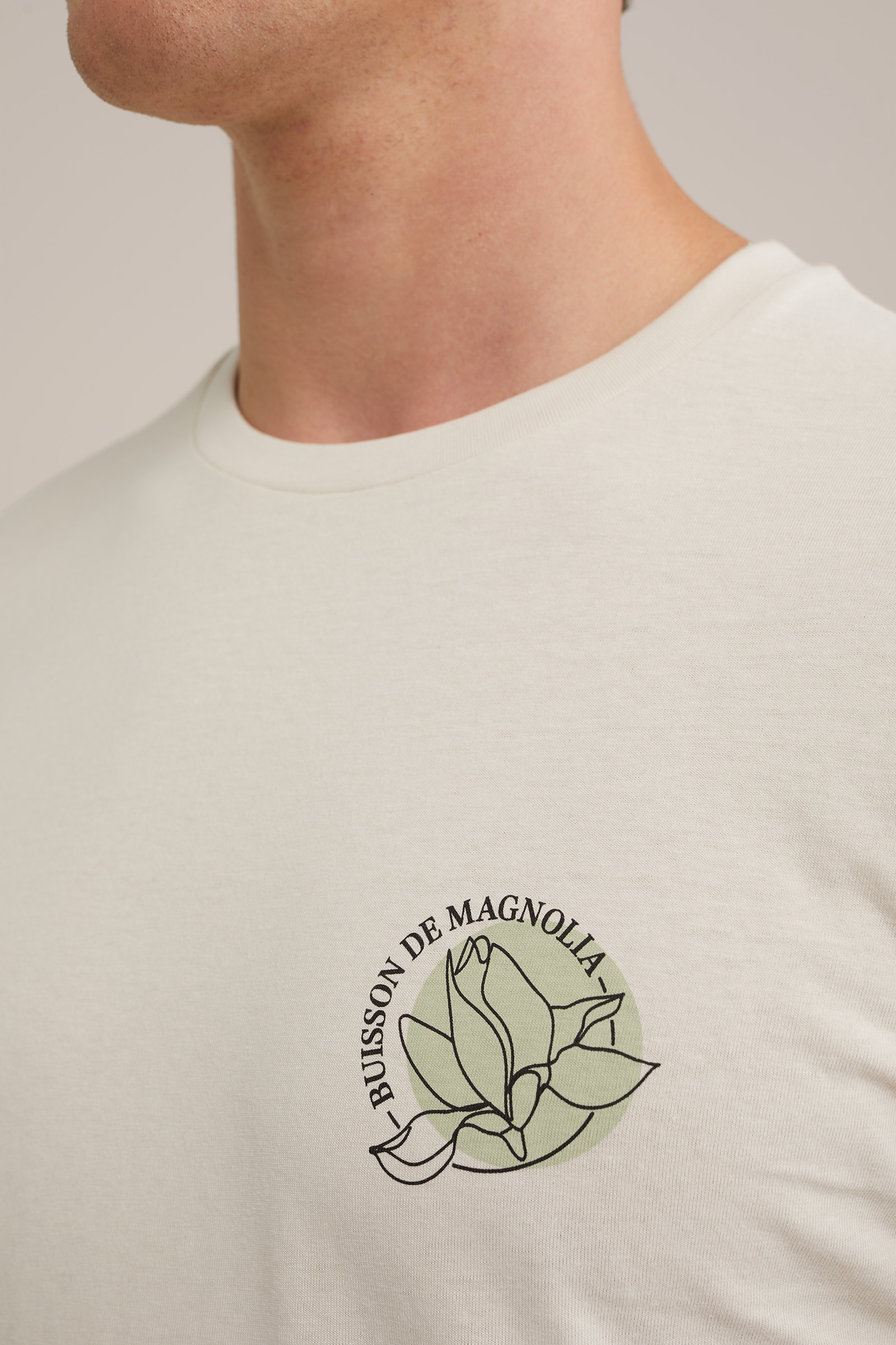 T-shirt met opdruk WE Fashion Beige