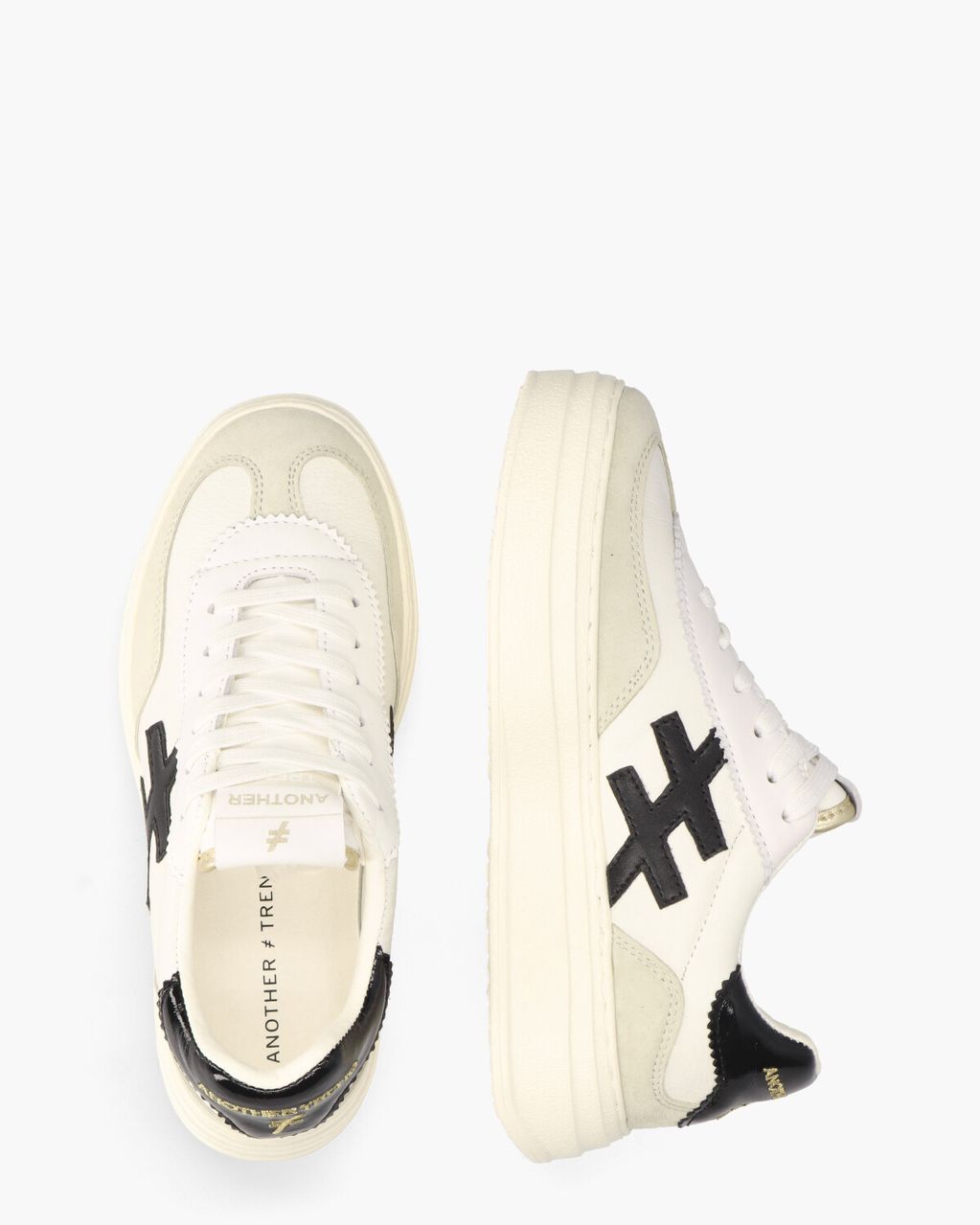 Another Trend A035 Off-White/Zwart Damessneakers