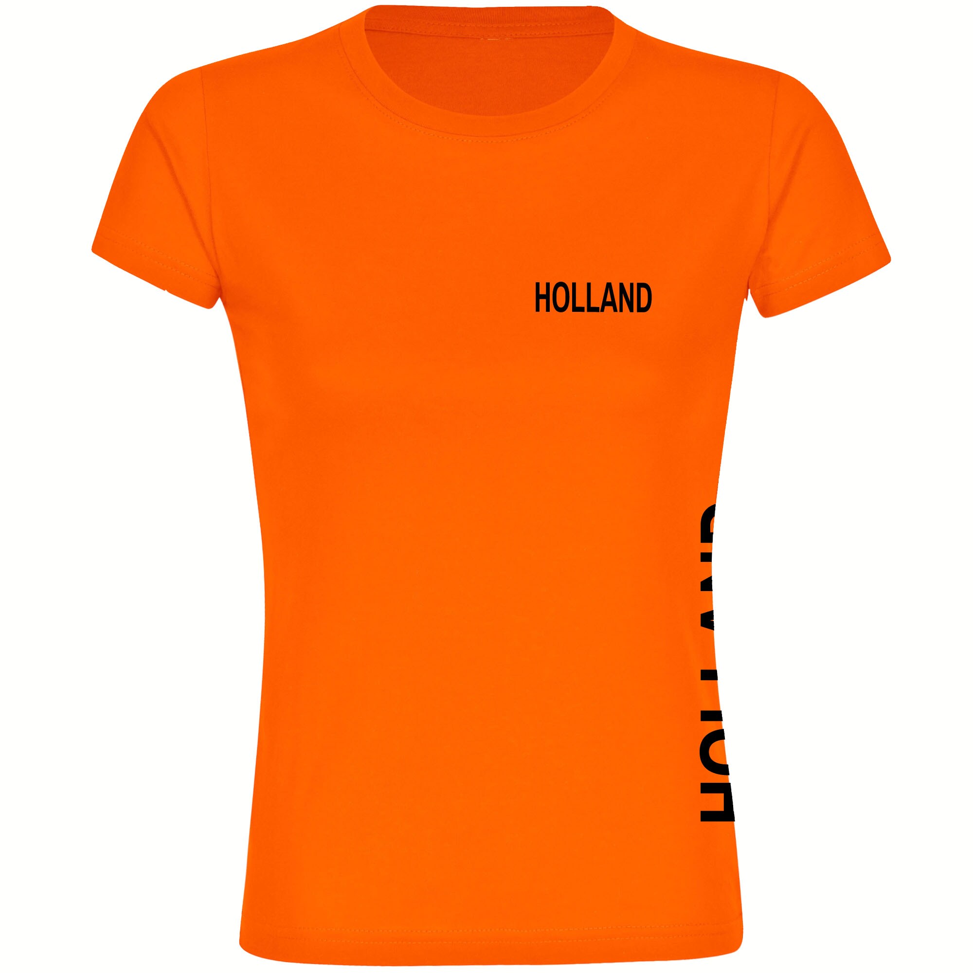 multifanshop® Damen T-Shirt - Holland - Brust & Seite - Druck schwarz