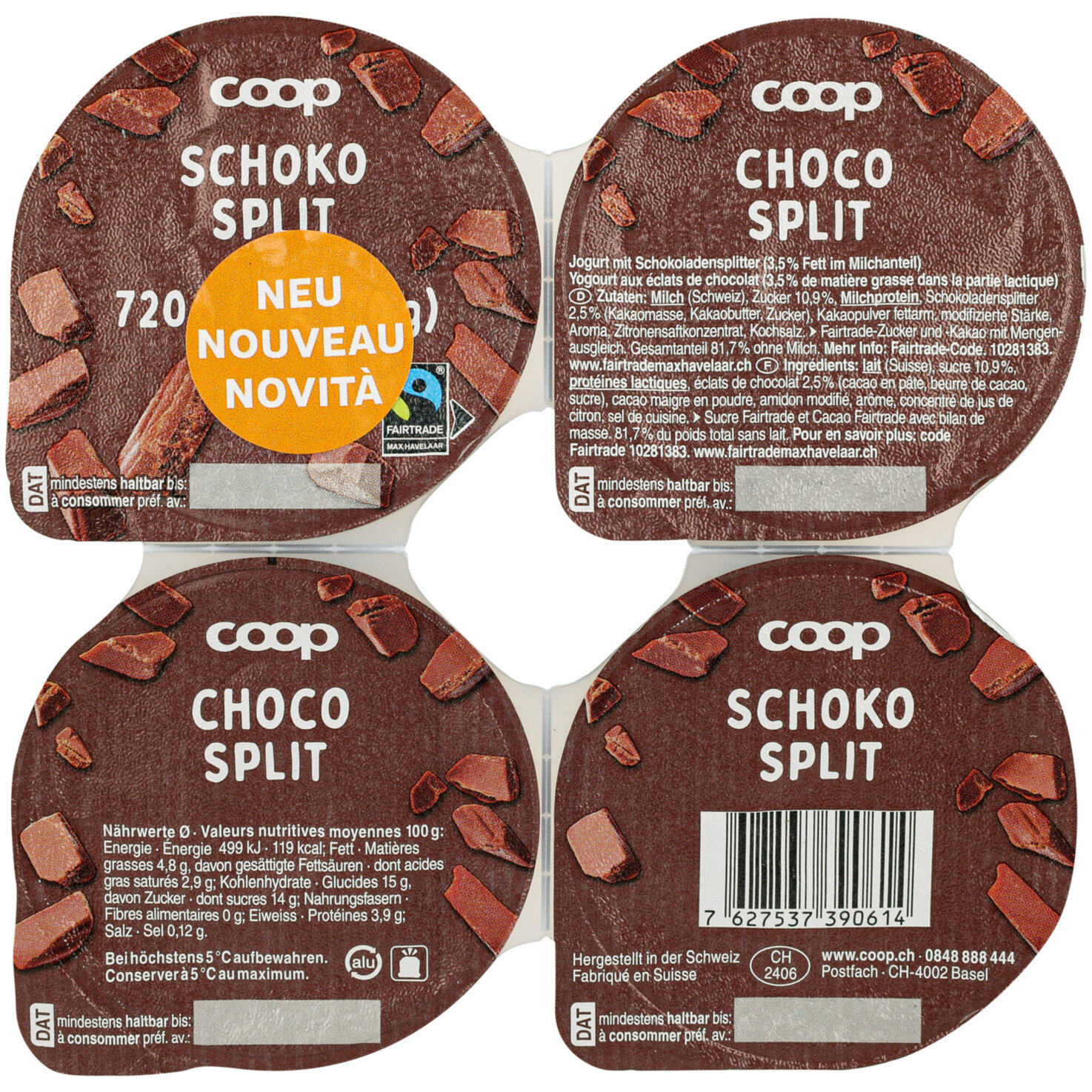Joghurt Schokosplit 4x180g