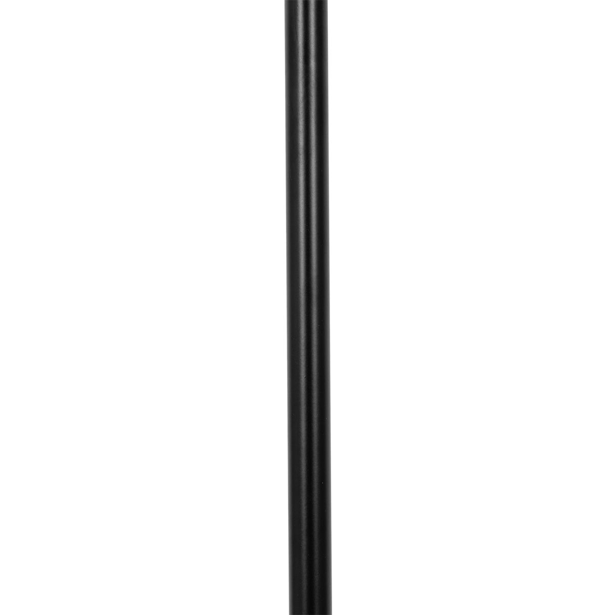 Art Deco vloerlamp zwart met smoke glas 3-lichts - Ayesha