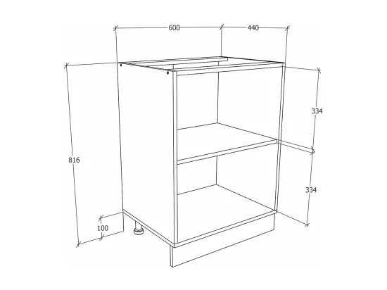 Armoire de cuisine L 60 cm Armoire basse Esilo