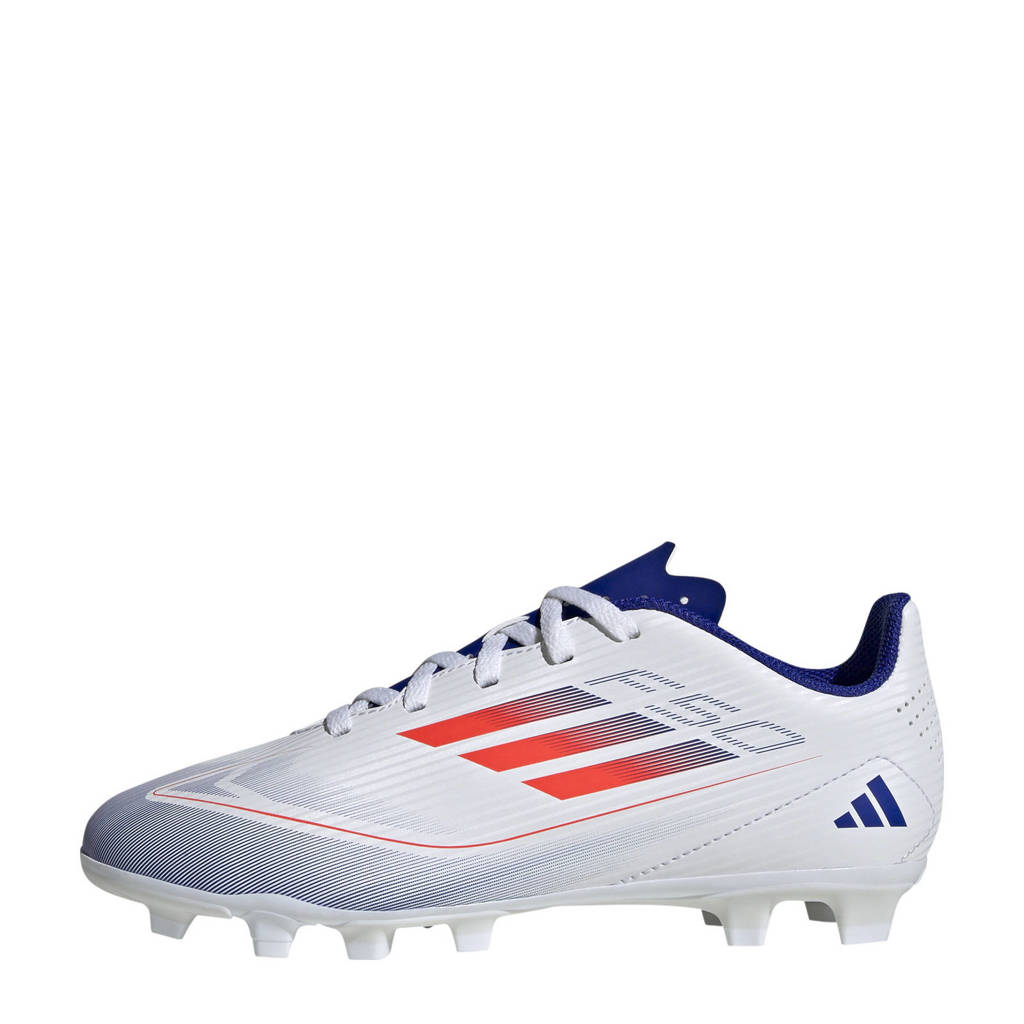 adidas F50 Clubjunior voetbalschoenen wit/rood/kobaltblauw