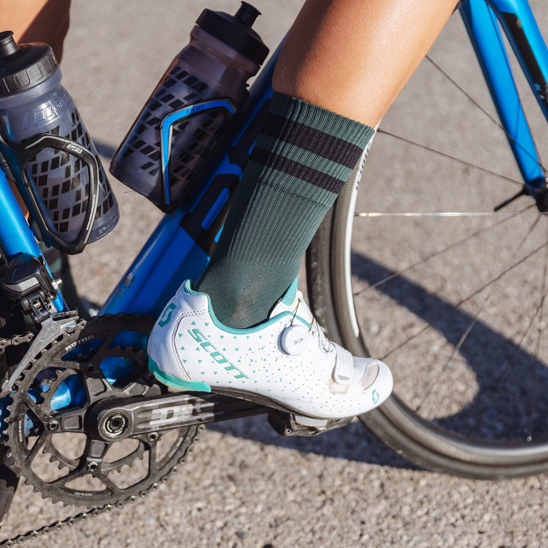 GripGrab Original Stripes Performance Crew Fietssokken Groen