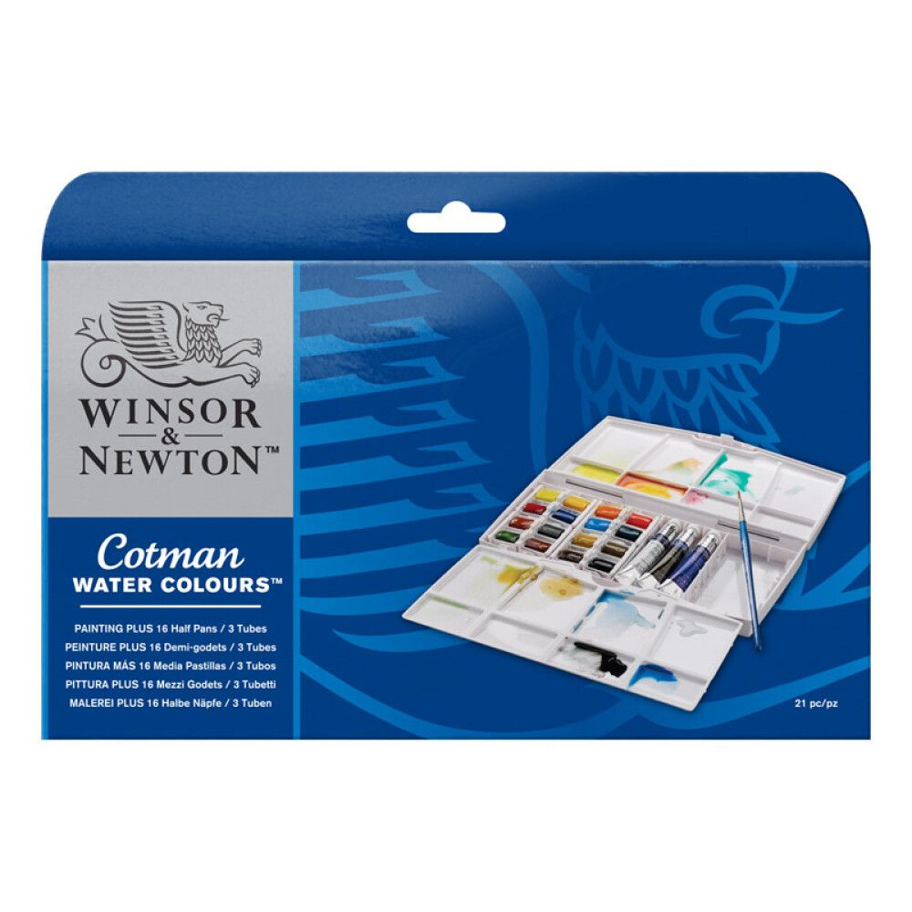 AKVARELLSETT WINSOR & NEWTON POCKETBOX 16 FARGER