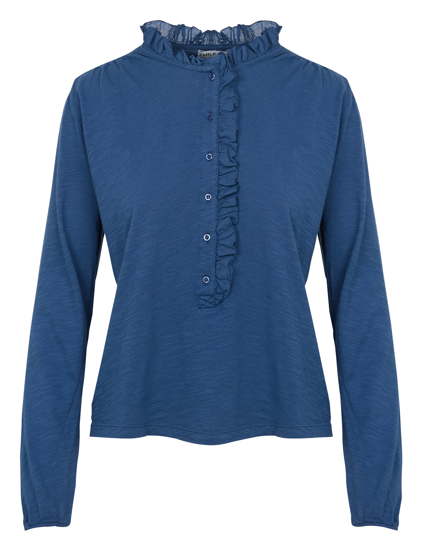 Top col v en coton biologique | Bleu