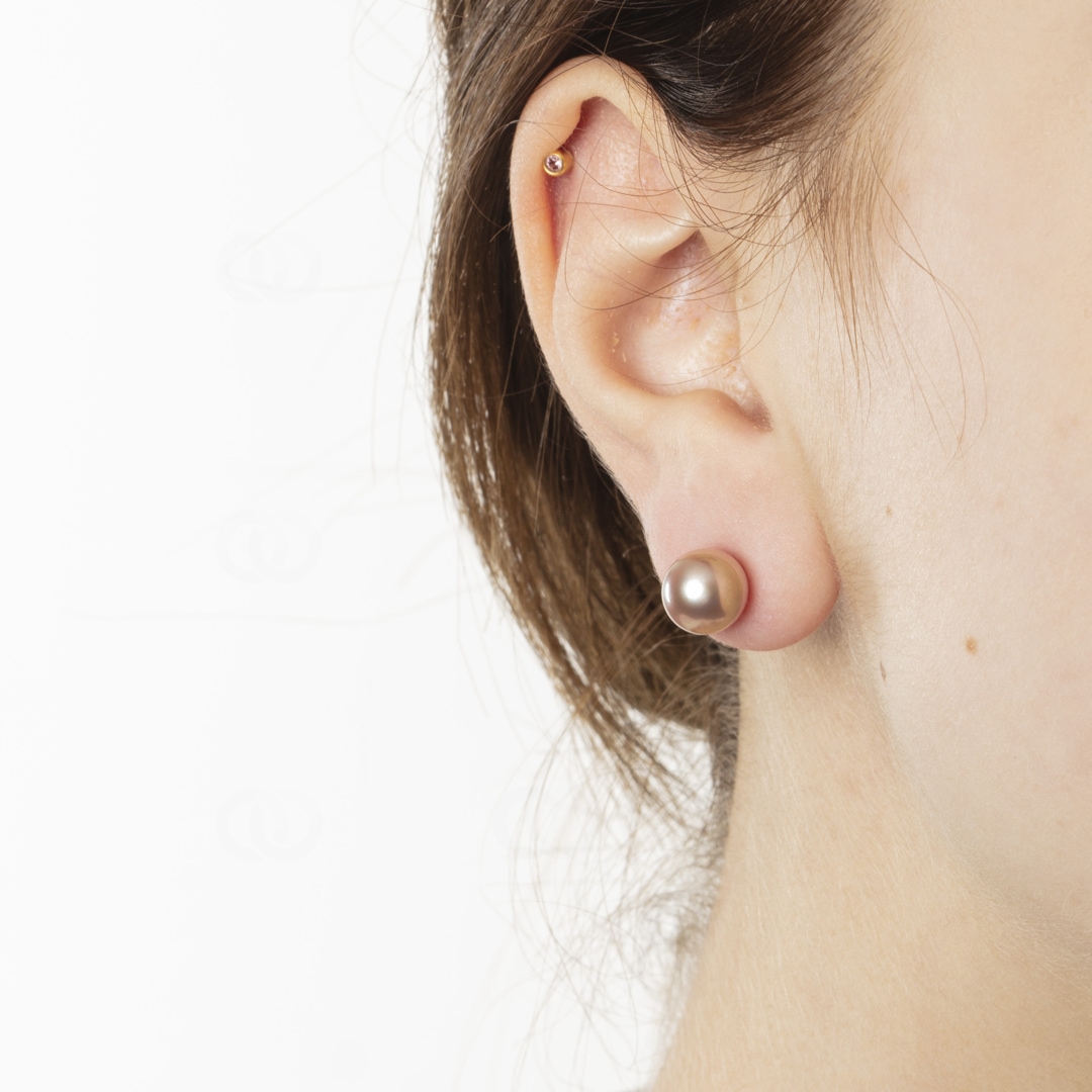 Ohrstecker 750/18 K Gelbgold mit Süsswasser-Kulturperle Ø 8.5mm