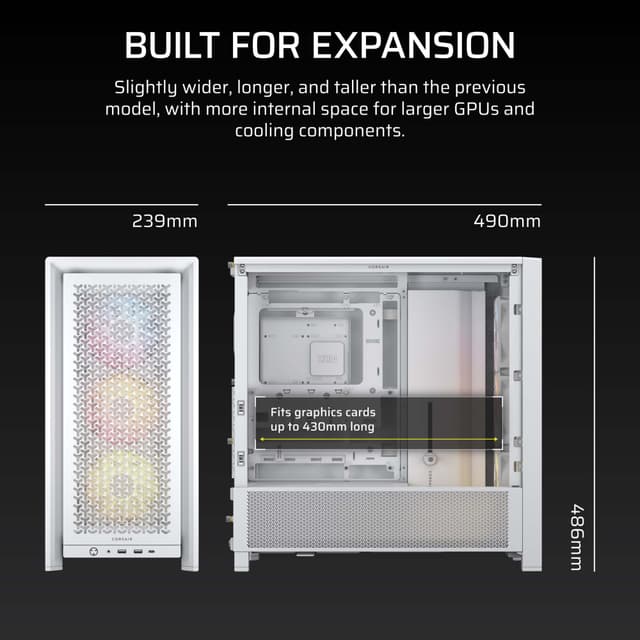 Corsair FRAME 4000D RS ARGB Mid-Tower PC-kabinet (hvid)