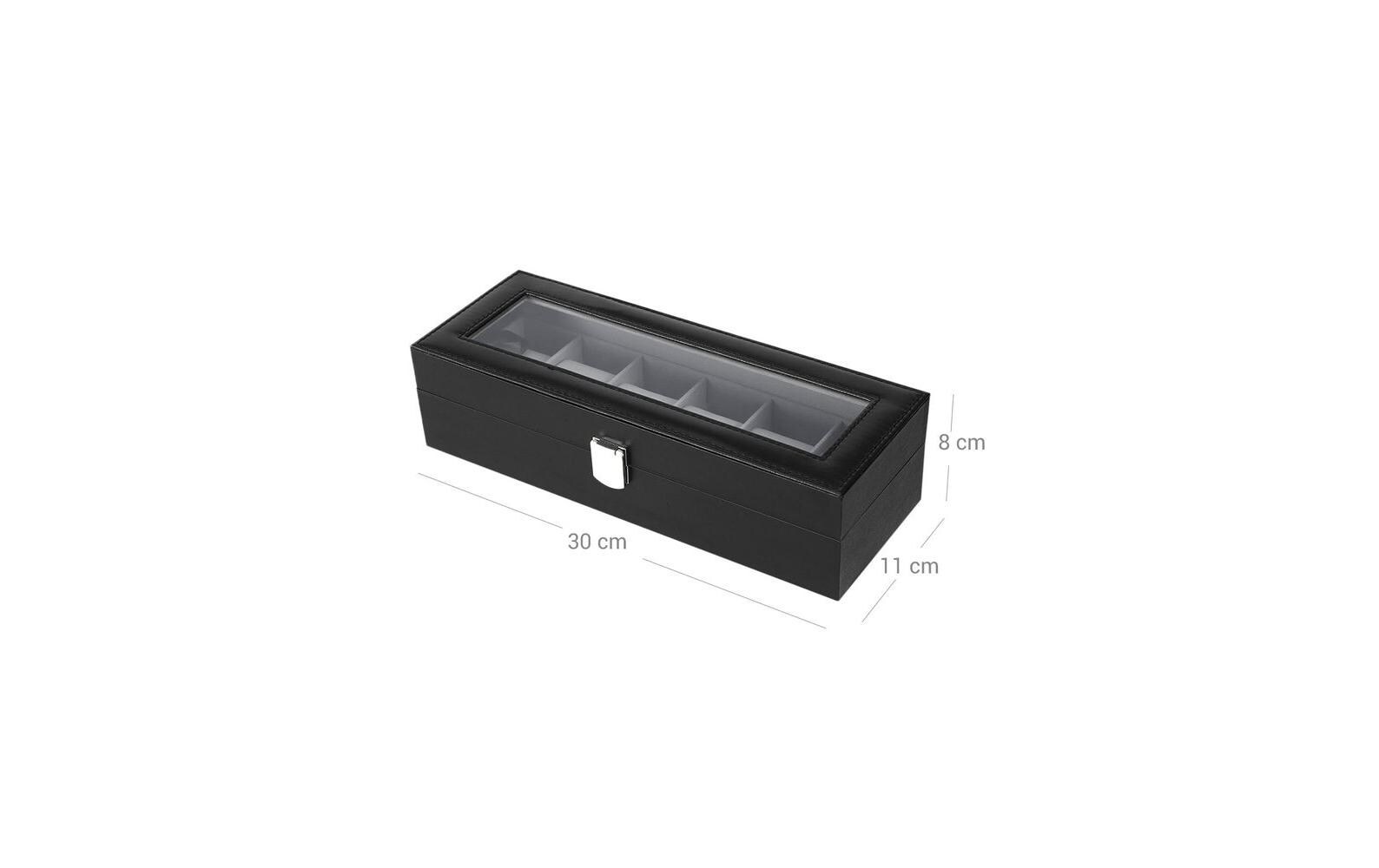 Uhrenbox 11.2 cm, Grau/SchwarzUhrenschatulle