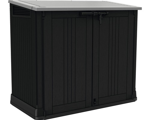 Keter Store-it-out Prime tuingereedschapskist/bak opbergkast inclusief gasveren, 132 x 71,5 x 113,5 cm, zwartgrijs