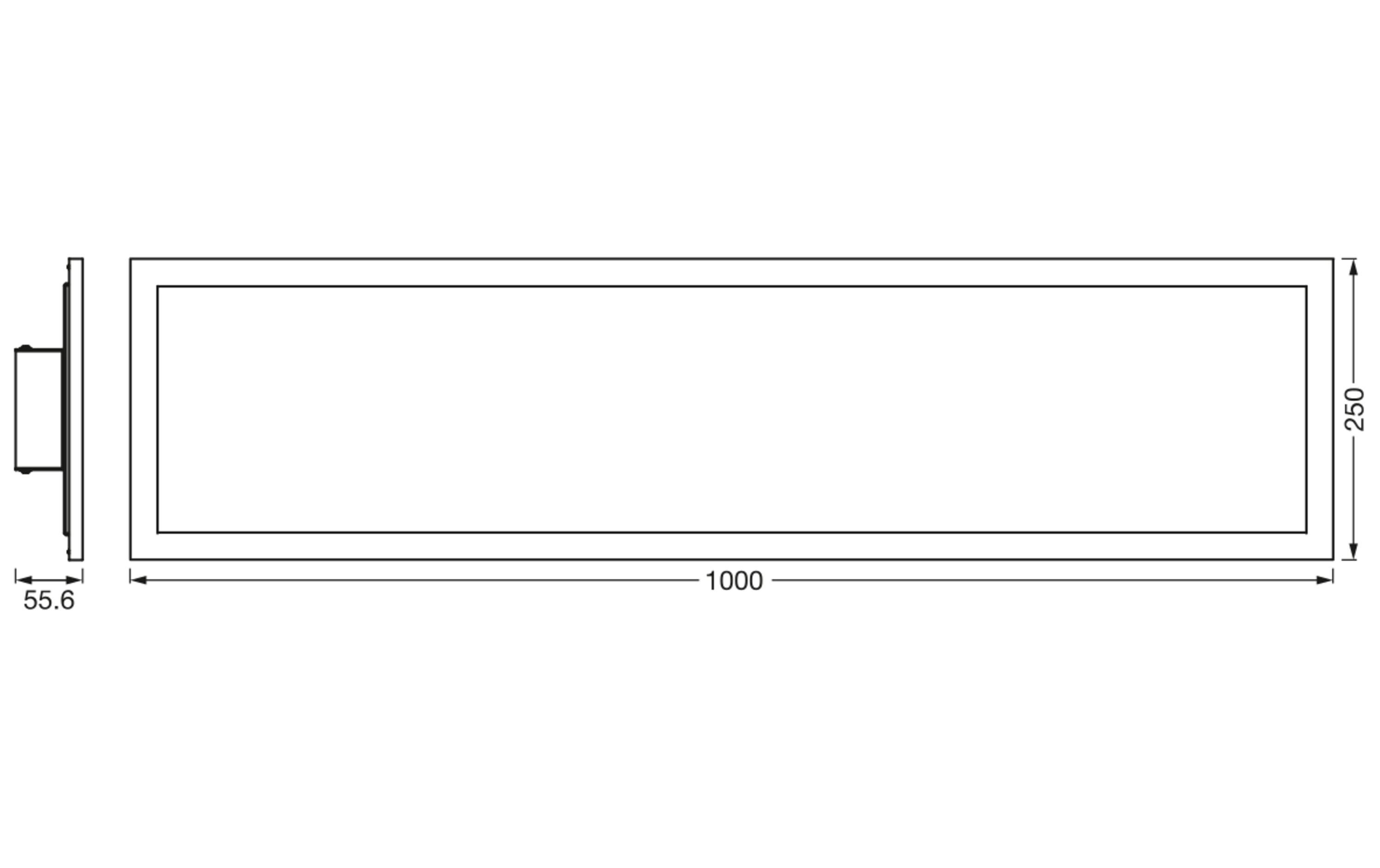 LED-Panel SMART+ Planon Plus Backlight 100x25cm, RGBTW, sw<br>Smart Panel mit Haupt- und Hintergrundbeleuchtung mit WIFI-Technologie