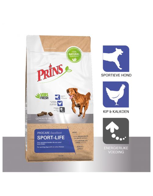 Prins Procare Exellent Sport-Life Kip&Kalkoen - Hondenvoer