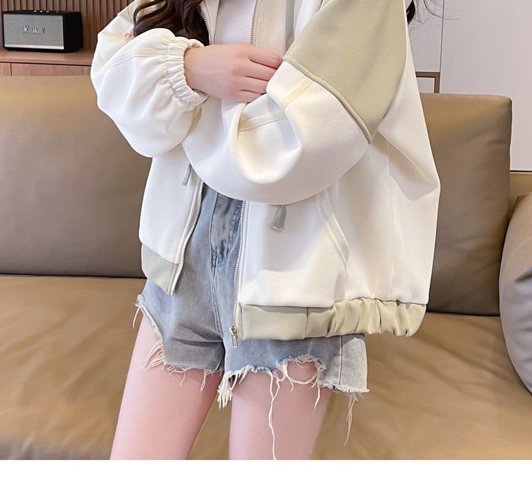 Mywaki - Gestreepte hoodie met rits