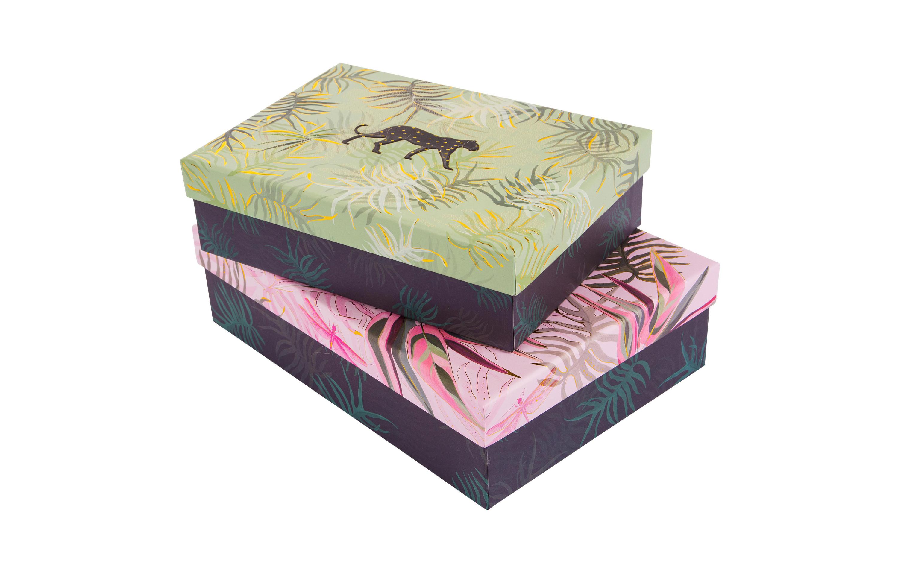 Geschenkbox Jungle Vibes 15.5 x 22 x 6.5 cm/18.5 x 26 x 7 cmGeschenkboxen Set