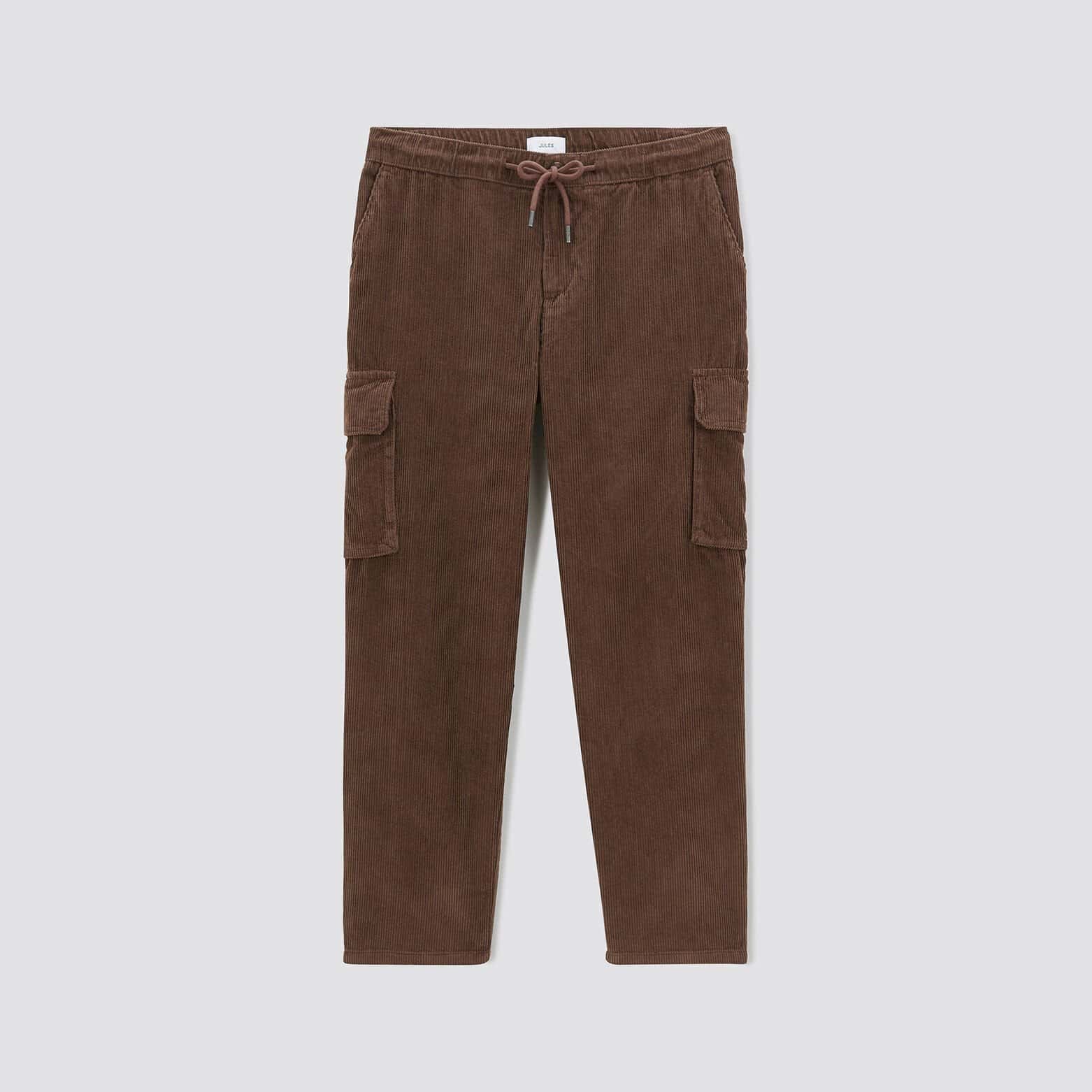 Pantalon cargo en velours coton recyclé Marron