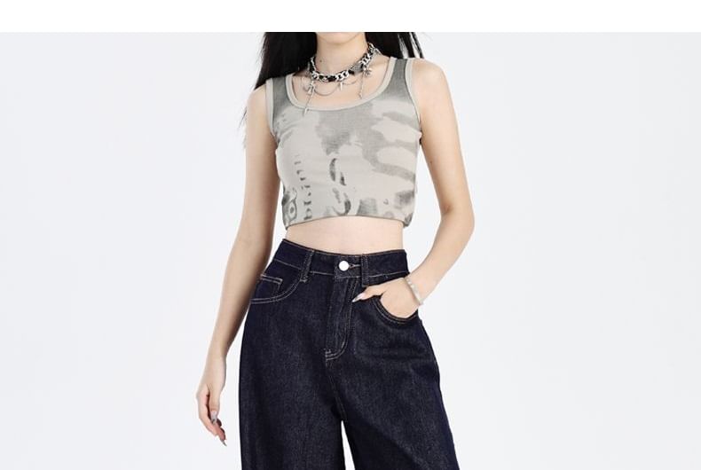 Notica - High Waist Washed Wide Leg Jeans