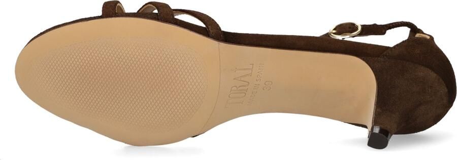 TORAL Sandalen met Hak Dames Rima Maat: 41 Materiaal: Suède Kleur: Bruin