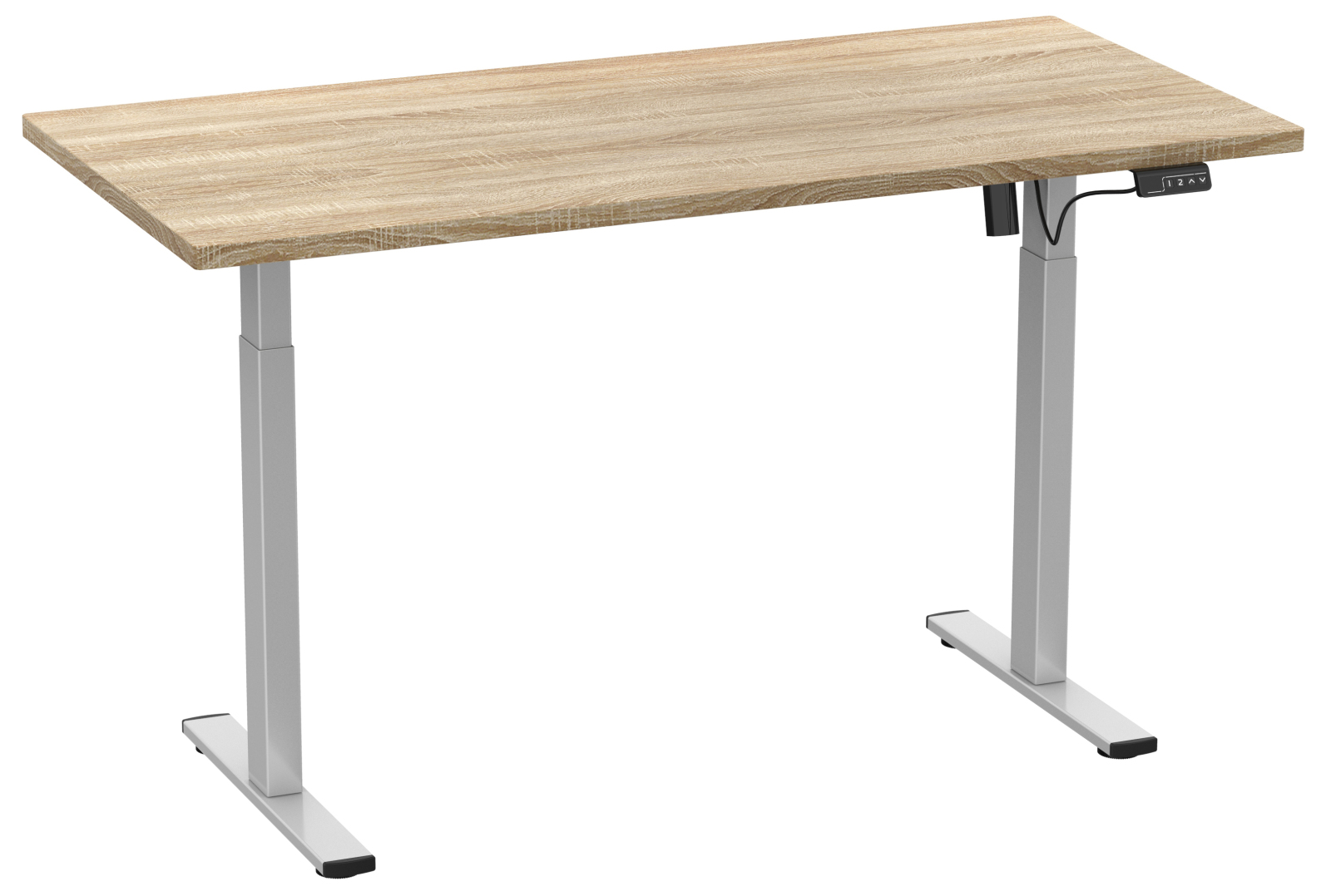 Schreibtisch E-LONA - Sonoma Eiche-silber - 110x50 cm - höhenverstellbar
