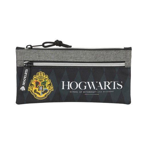 Estojo para lápis Safta Harry Potter Hogwarts com zíper duplo, 230x110 mm, preto/cinza