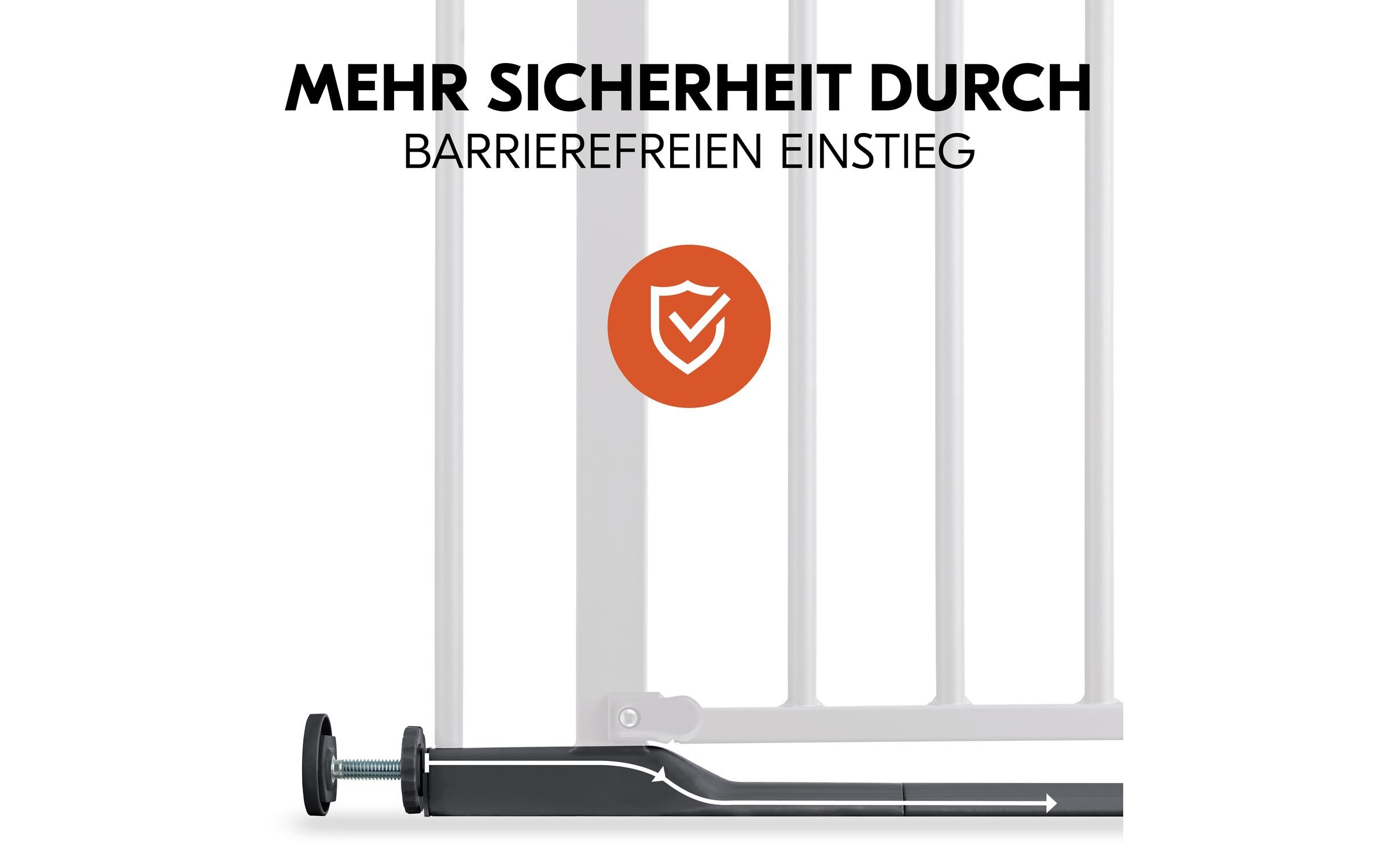 Türschutzgitter Clear Step 2 Dark Grey 75 cm - 80 cmBarrierefreies, manuell schliessendes Tür- und Treppenschutzgitter-Set