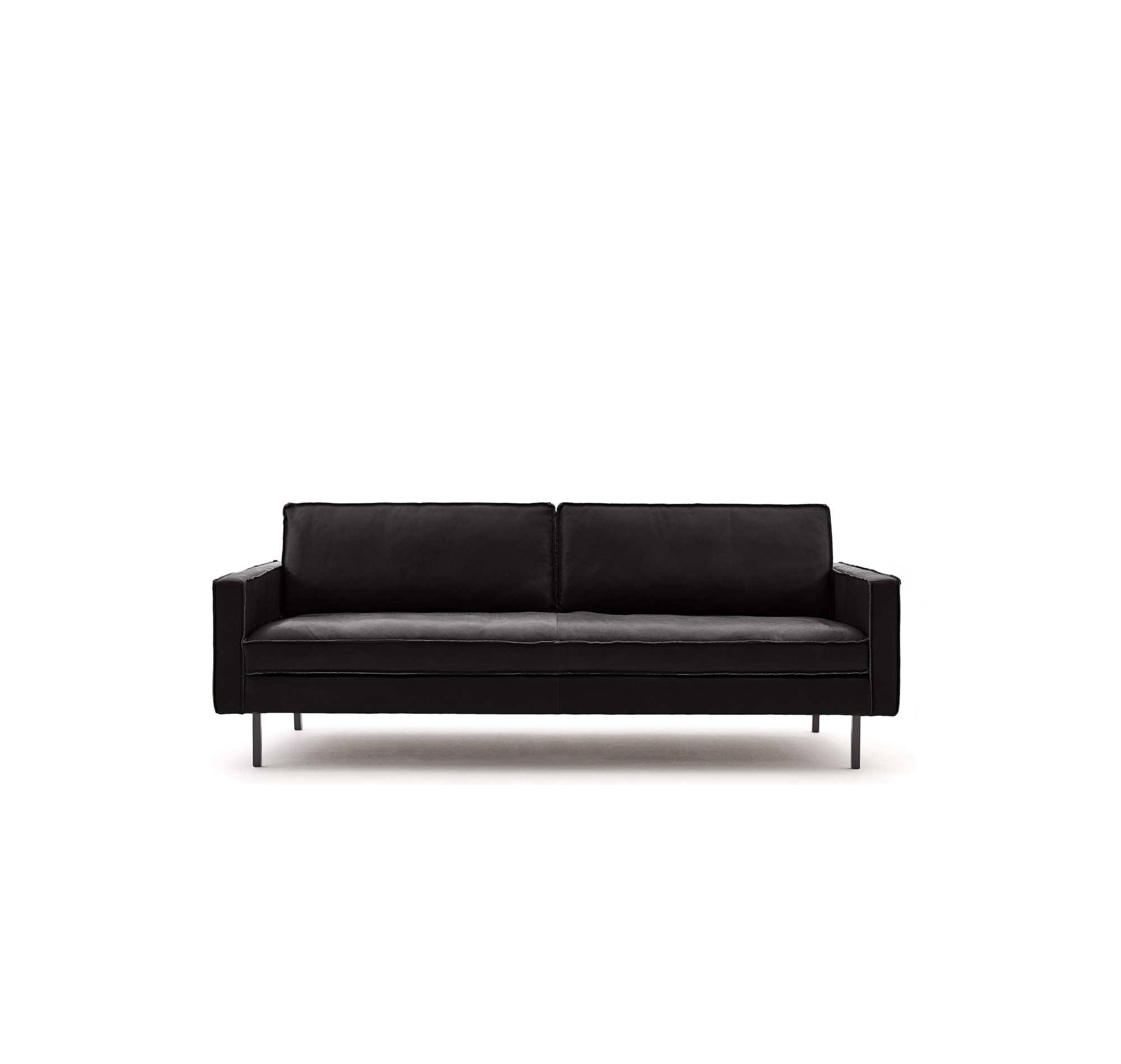 Loods 5 Design 3,5-zitsbank Slimm Leer Outside 3,5 Zits - 215 cm | PGC Sauvage Black | Poten: Zwart