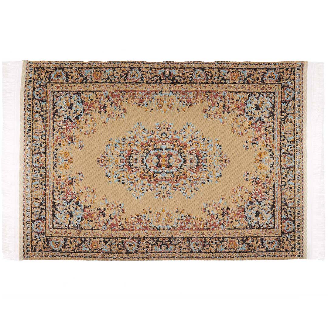 Miniatuur tapijt beige - 16 cm