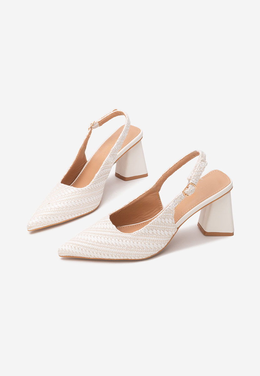 Chaussures à talon épais blancs Monnyca