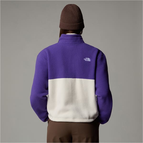 Sweat polaire THE NORTH FACE W YUMIORI 1/4 ZIP WHITE DUNE/PEAK PURPLE/TNF BLACK