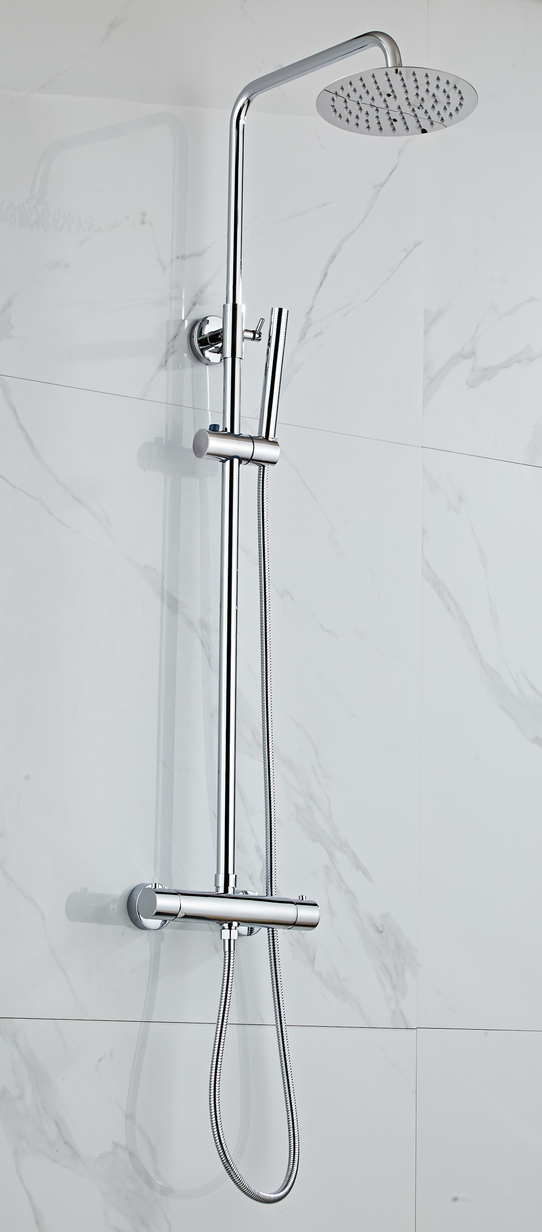 Saniclear Talpa opbouw regendouche chroom 20cm hoofddouche staafhanddouche