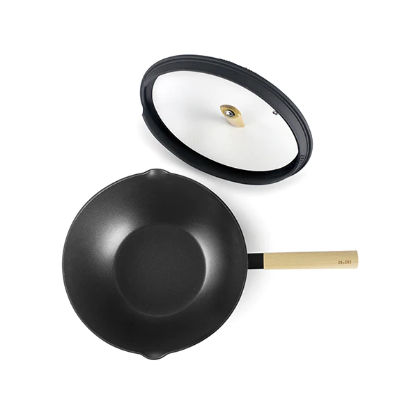 Wok aluminium antiadhésif avec couvercle 30 cm Ibili