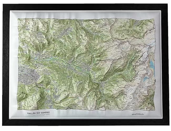 CARTE EN RELIEF VALLEE DU HAUT GIFFRE